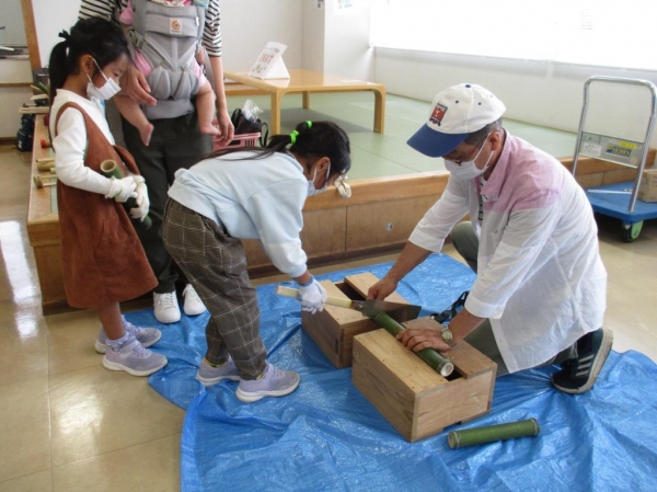 9/26(日)あつまれ！放課後子どもクラブ「竹の水鉄砲づくり」を開催しました