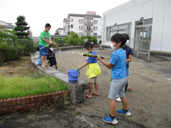 9/26(日)あつまれ！放課後子どもクラブ「竹の水鉄砲づくり」を開催しました